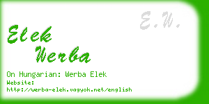 elek werba business card